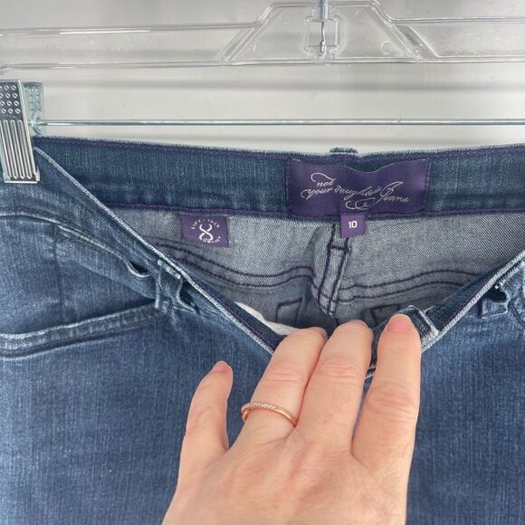 Not Your Daughters Jeans Women's Slim Straight leg Dark Denim 10 Blue - Picture 3 of 12